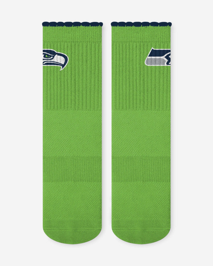 Seattle Seahawks 3-Pack Ruffle Quarter Socks FOCO - FOCO.com
