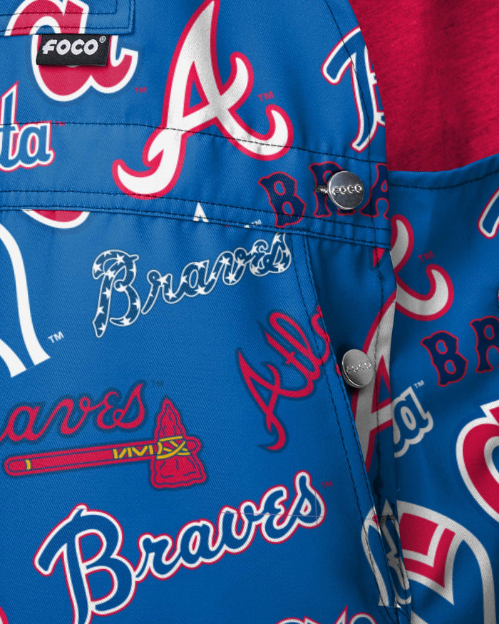 Atlanta Braves Mens Historic Print Bib Shortalls FOCO - FOCO.com