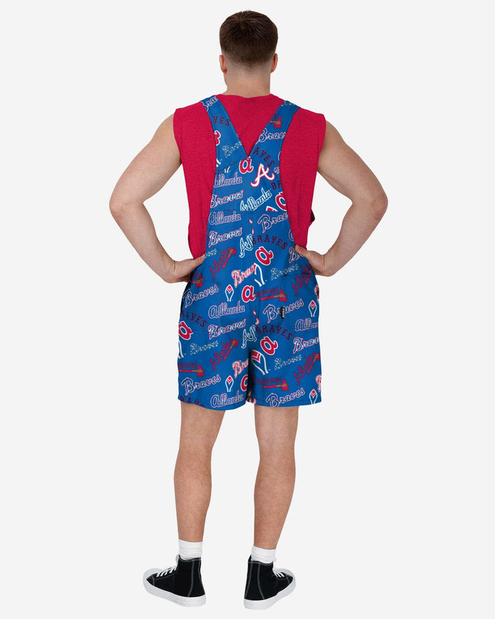 Atlanta Braves Mens Historic Print Bib Shortalls FOCO - FOCO.com