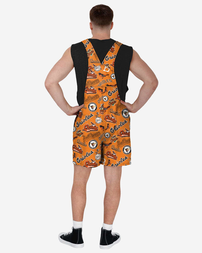 Baltimore Orioles Mens Historic Print Bib Shortalls FOCO - FOCO.com