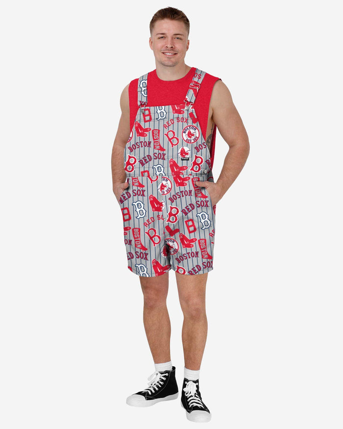 Boston Red Sox Mens Historic Print Bib Shortalls FOCO S - FOCO.com