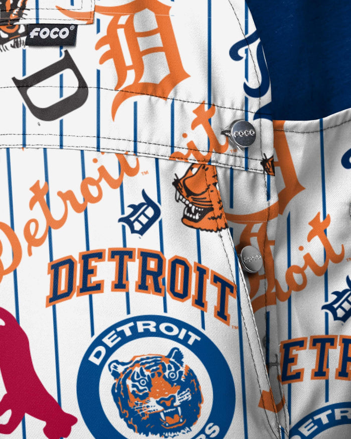 Detroit Tigers Mens Historic Print Bib Shortalls FOCO - FOCO.com