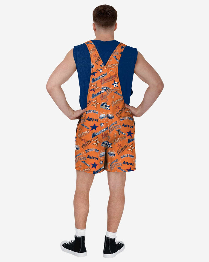 Houston Astros Mens Historic Print Bib Shortalls FOCO - FOCO.com