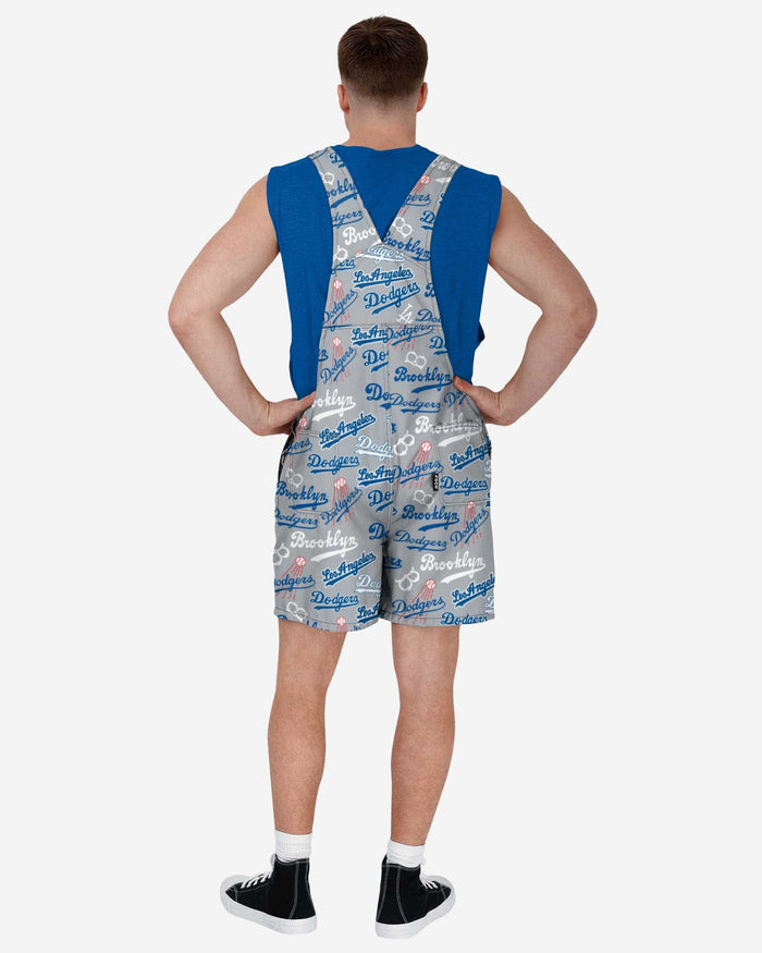 Los Angeles Dodgers Mens Historic Print Bib Shortalls FOCO - FOCO.com