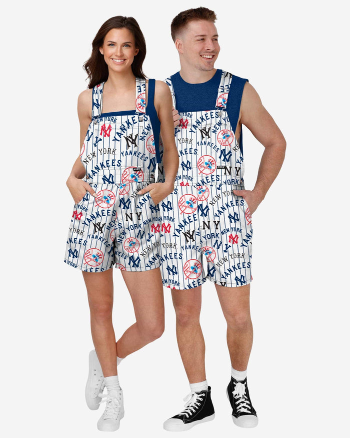 New York Yankees Mens Historic Print Bib Shortalls FOCO - FOCO.com