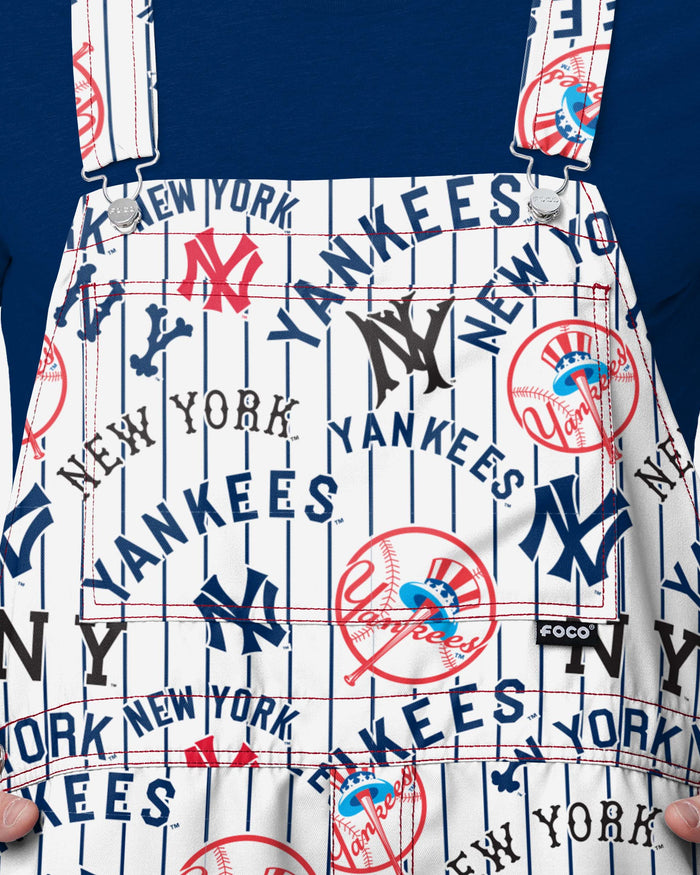 New York Yankees Mens Historic Print Bib Shortalls FOCO - FOCO.com