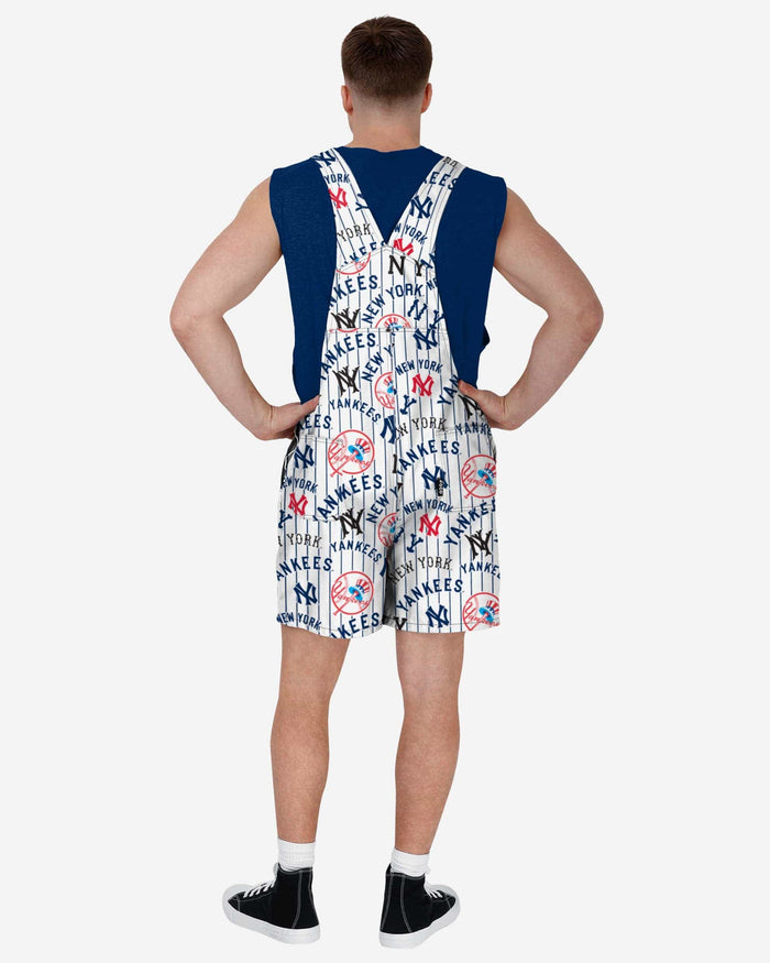 New York Yankees Mens Historic Print Bib Shortalls FOCO - FOCO.com