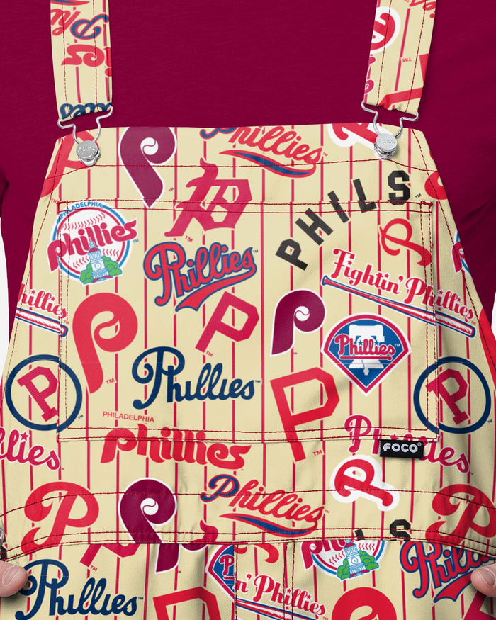 Philadelphia Phillies Mens Historic Print Bib Shortalls FOCO - FOCO.com