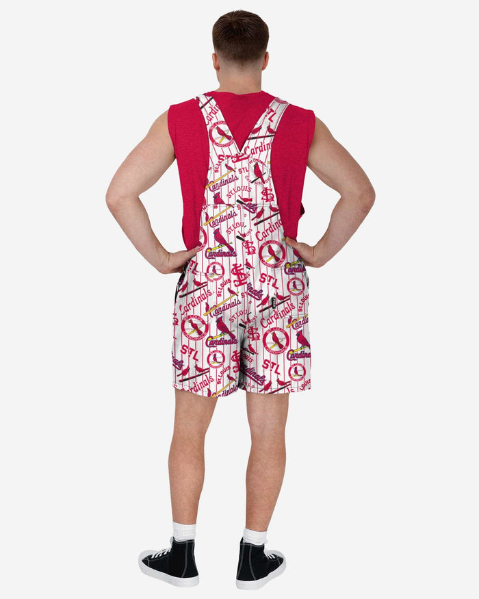 St Louis Cardinals Mens Historic Print Bib Shortalls FOCO - FOCO.com