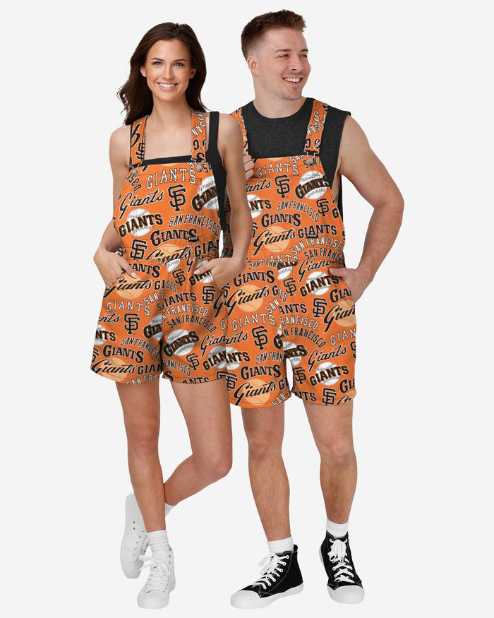 San Francisco Giants Mens Historic Print Bib Shortalls FOCO - FOCO.com