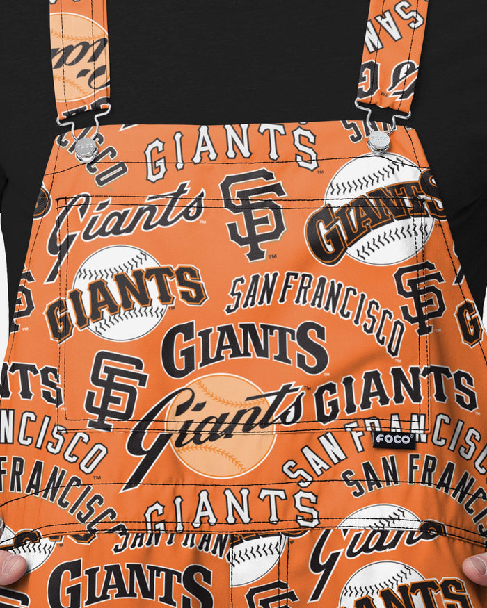 San Francisco Giants Mens Historic Print Bib Shortalls FOCO - FOCO.com