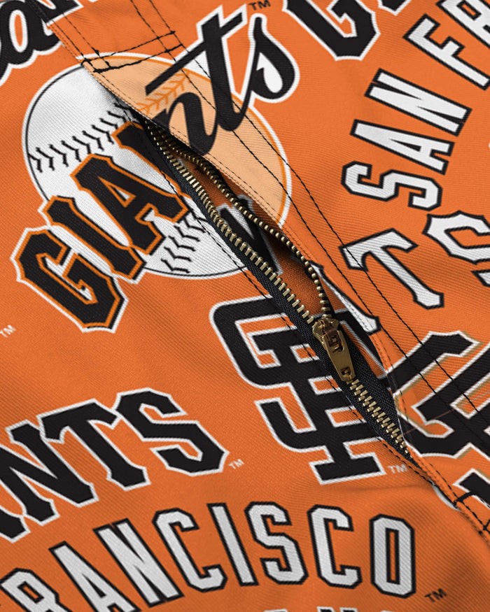 San Francisco Giants Mens Historic Print Bib Shortalls FOCO - FOCO.com