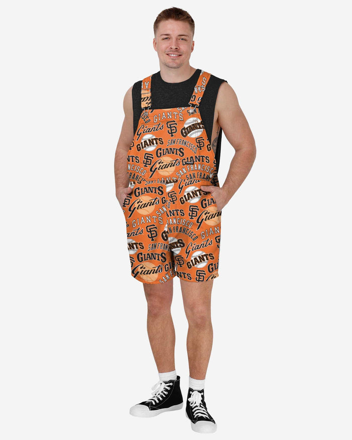 San Francisco Giants Mens Historic Print Bib Shortalls FOCO S - FOCO.com