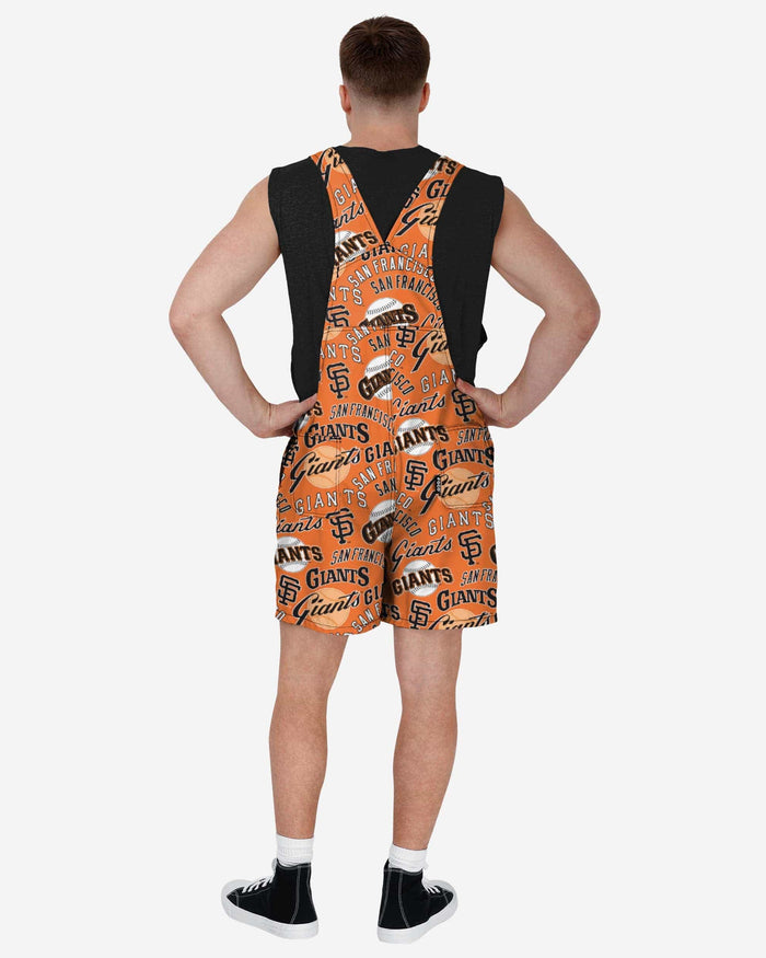 San Francisco Giants Mens Historic Print Bib Shortalls FOCO - FOCO.com