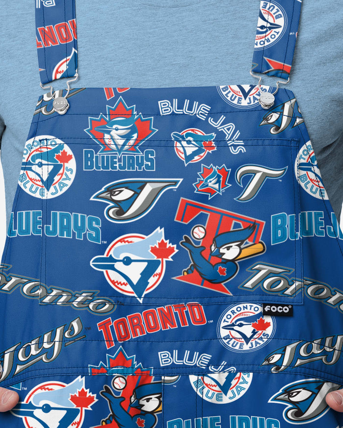 Toronto Blue Jays Mens Historic Print Bib Shortalls FOCO - FOCO.com