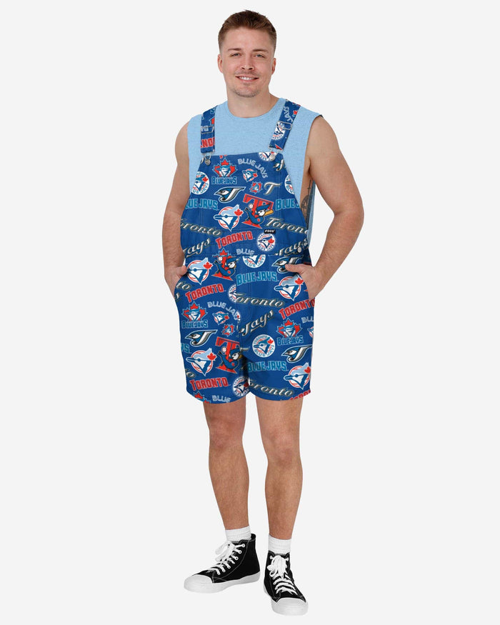 Toronto Blue Jays Mens Historic Print Bib Shortalls FOCO S - FOCO.com