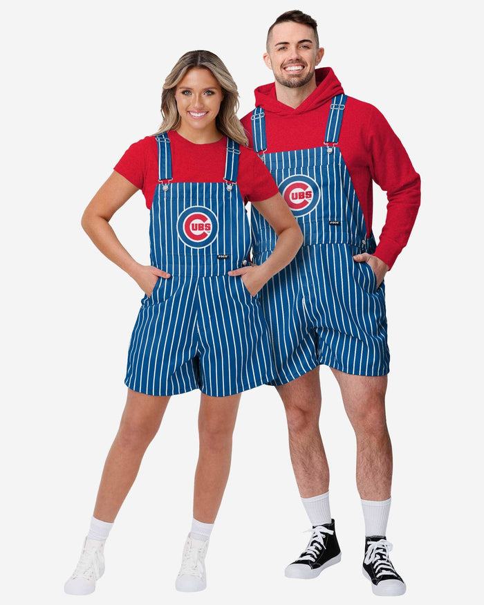 Chicago Cubs Mens Pinstripe Bib Shortalls FOCO - FOCO.com