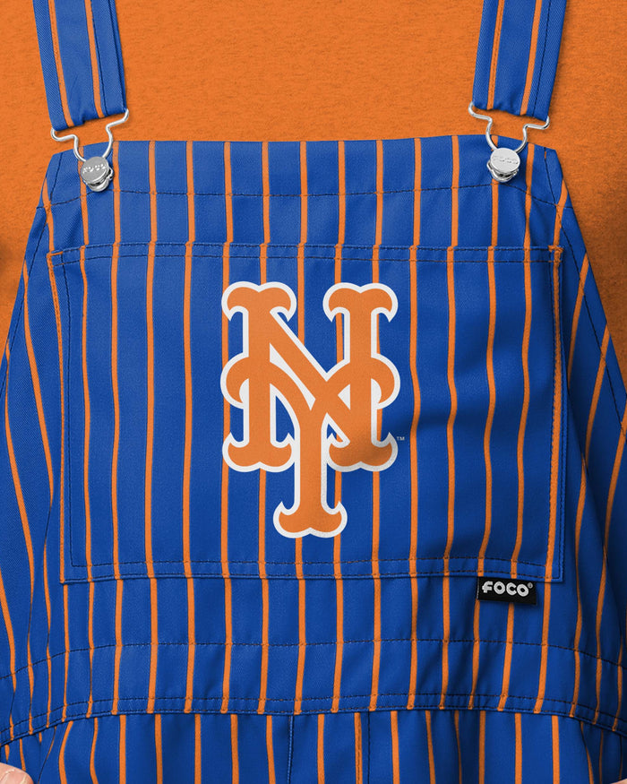 New York Mets Mens Pinstripe Bib Shortalls FOCO - FOCO.com