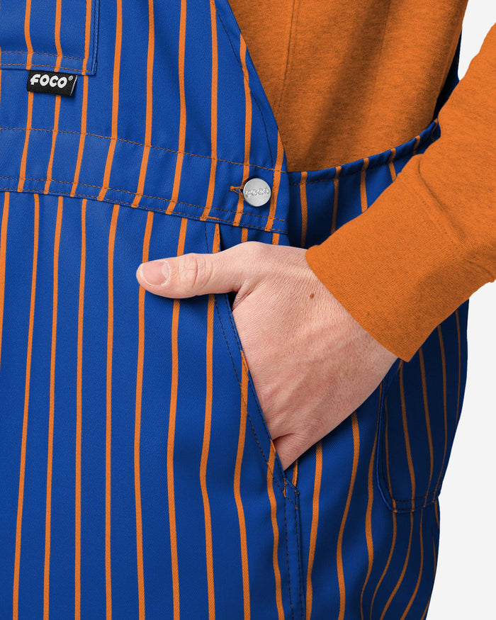 New York Mets Mens Pinstripe Bib Shortalls FOCO - FOCO.com