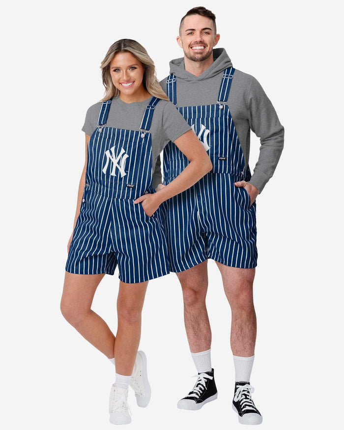 New York Yankees Mens Pinstripe Bib Shortalls FOCO - FOCO.com