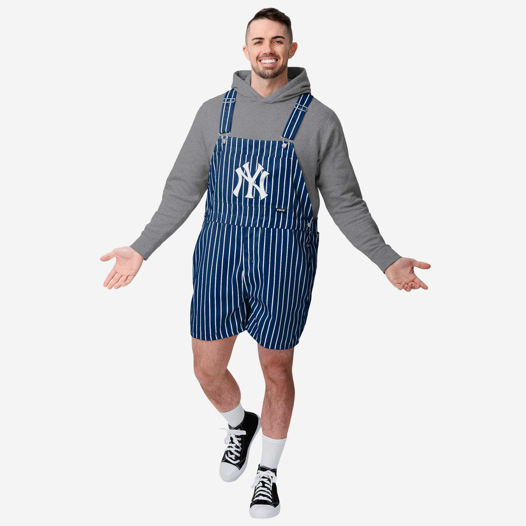 New York Yankees Mens Pinstripe Bib Shortalls FOCO S - FOCO.com