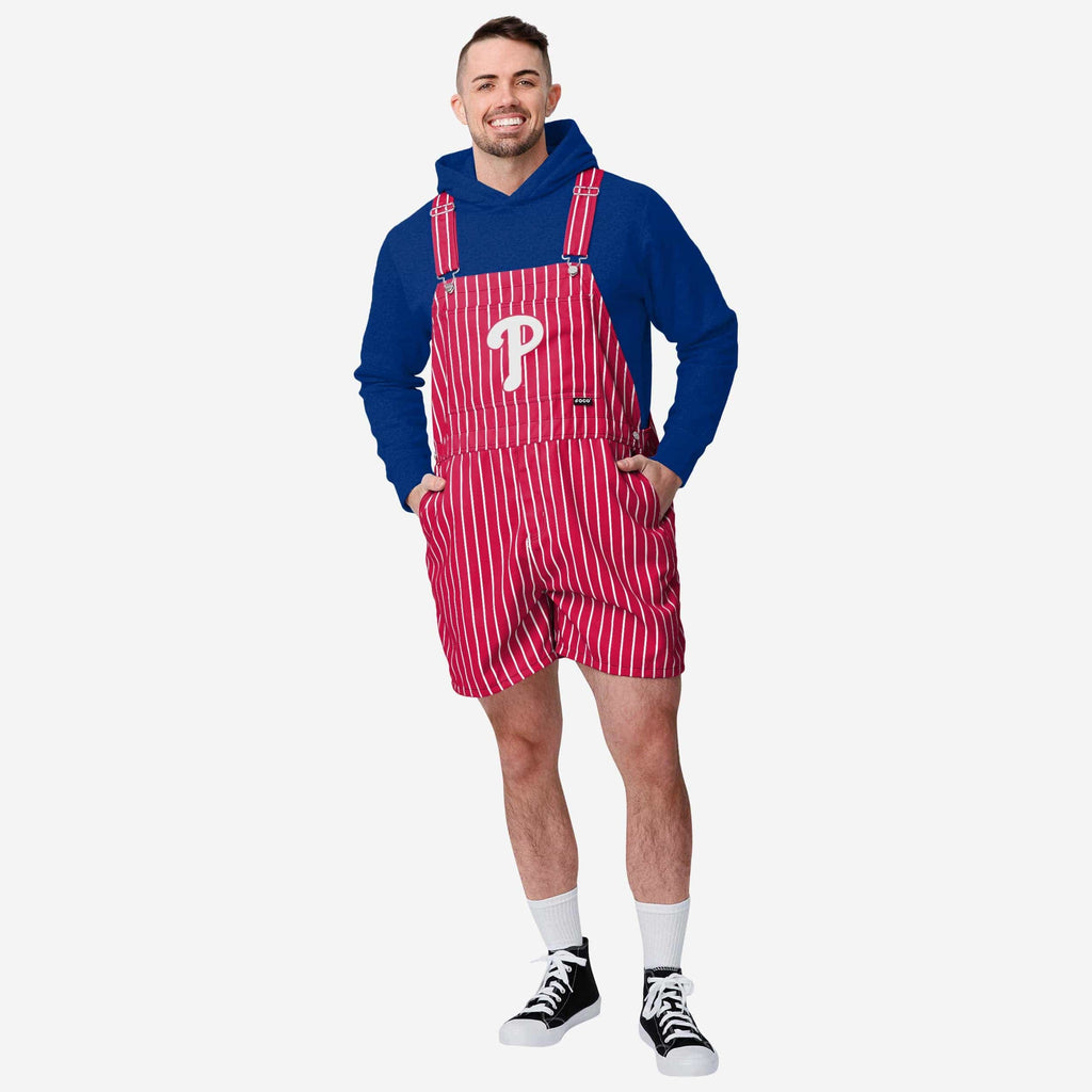 Philadelphia Phillies Mens Pinstripe Bib Shortalls FOCO S - FOCO.com