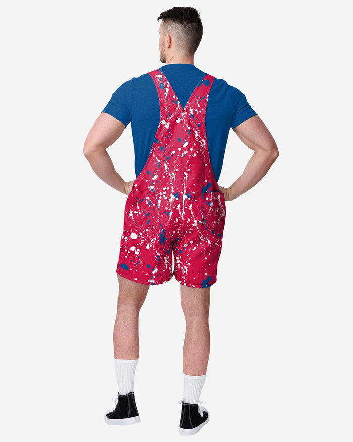 Philadelphia Phillies Mens Paint Splatter Bib Shortalls FOCO - FOCO.com