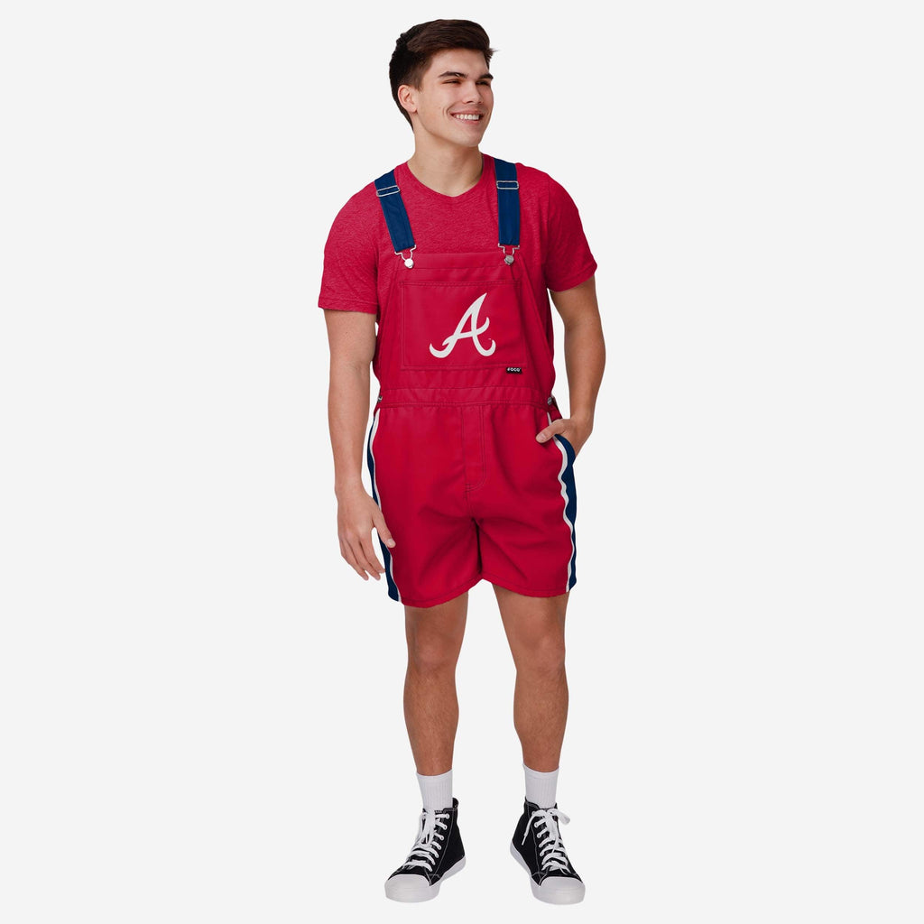 Atlanta Braves Mens Team Stripe Bib Shortalls FOCO S - FOCO.com