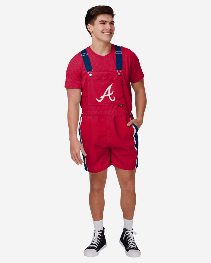 Atlanta Braves Mens Team Stripe Bib Shortalls FOCO S - FOCO.com