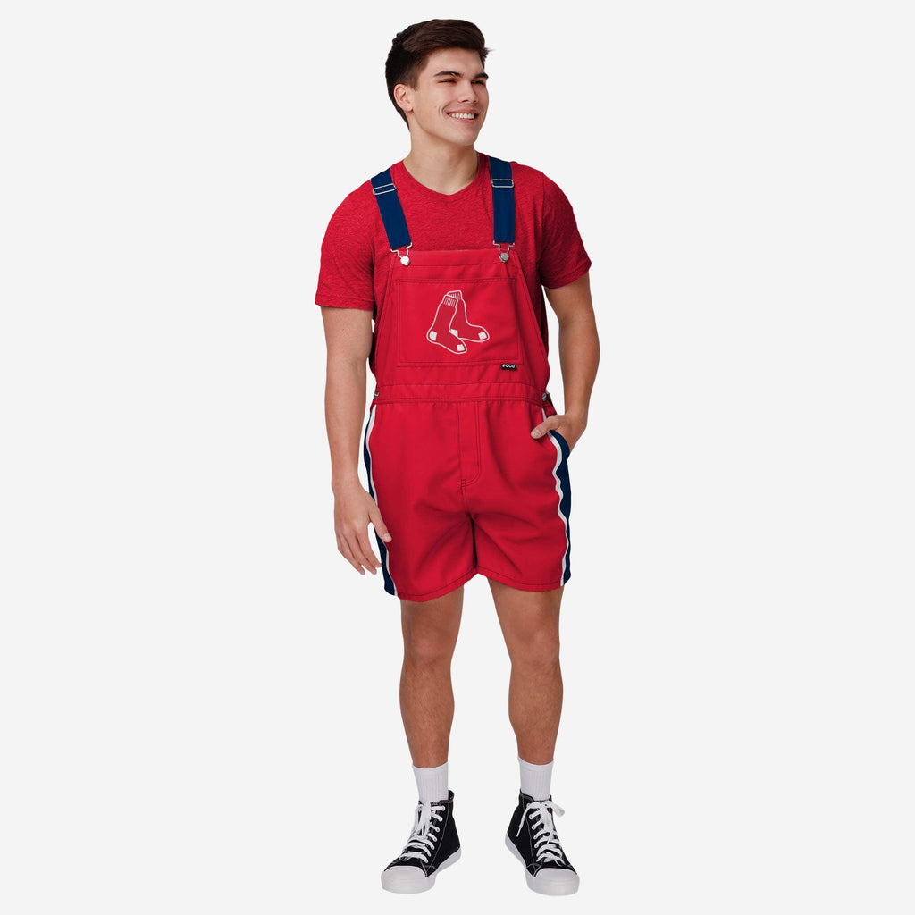 Boston Red Sox Mens Team Stripe Bib Shortalls FOCO S - FOCO.com