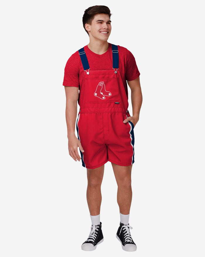 Boston Red Sox Mens Team Stripe Bib Shortalls FOCO S - FOCO.com