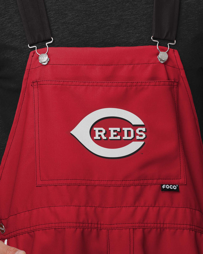 Cincinnati Reds Mens Team Stripe Bib Shortalls FOCO - FOCO.com