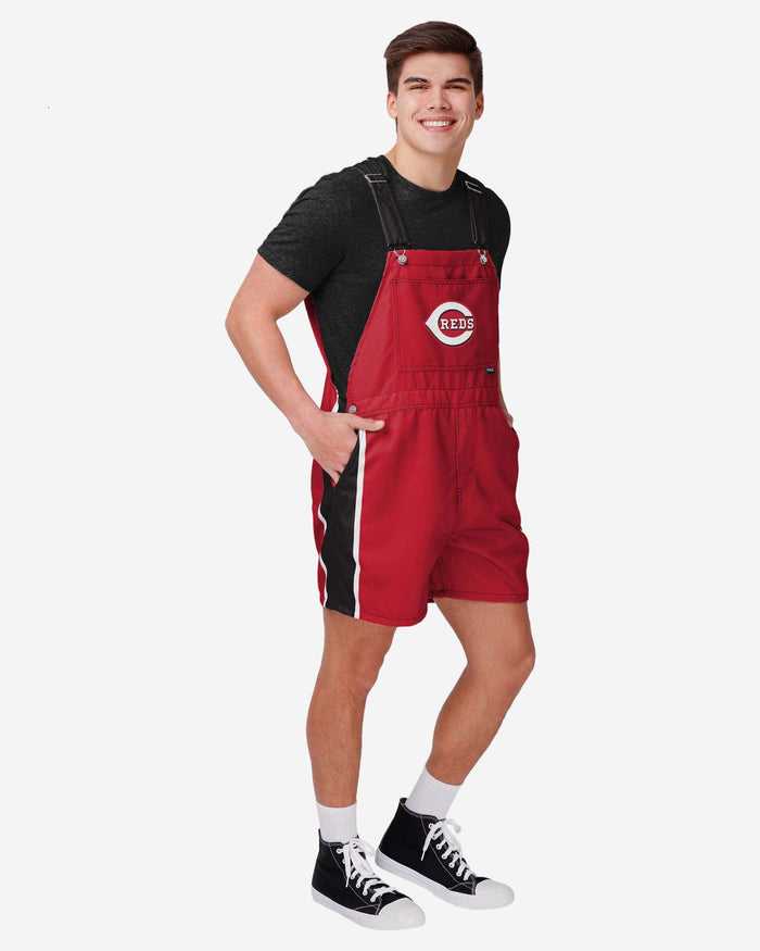 Cincinnati Reds Mens Team Stripe Bib Shortalls FOCO S - FOCO.com