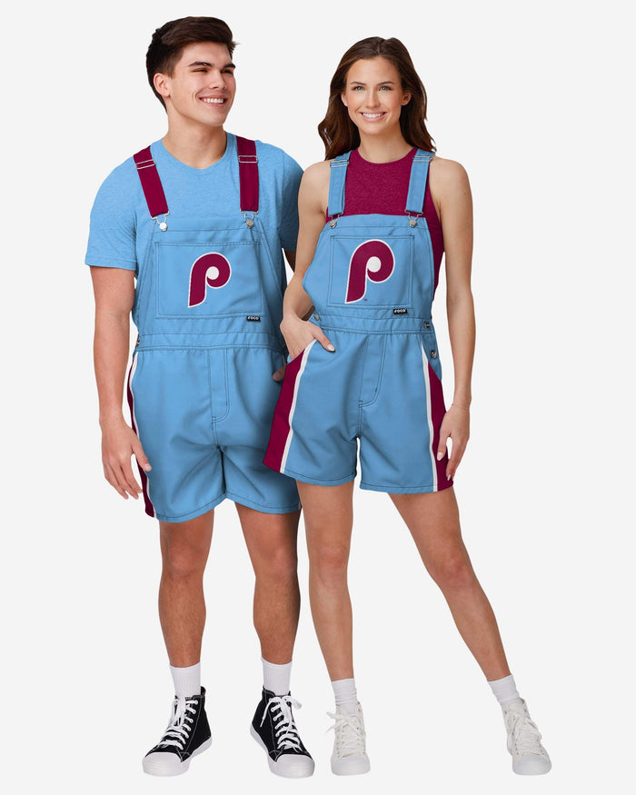 Philadelphia Phillies Mens Team Stripe Bib Shortalls FOCO - FOCO.com