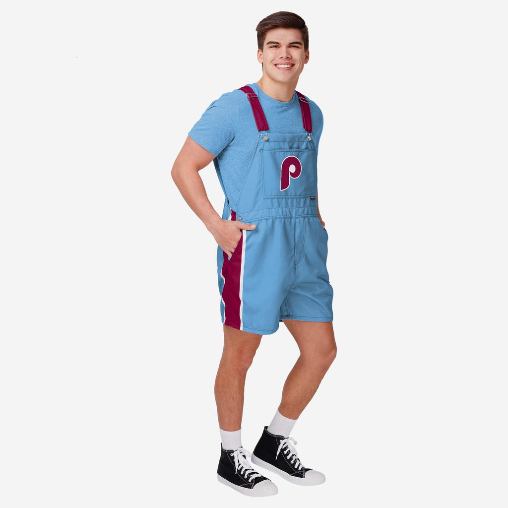 Philadelphia Phillies Mens Team Stripe Bib Shortalls FOCO S - FOCO.com