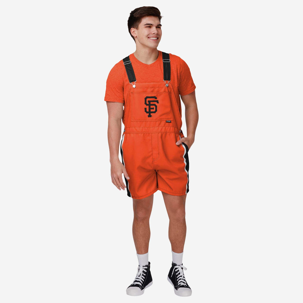 San Francisco Giants Mens Team Stripe Bib Shortalls FOCO S - FOCO.com