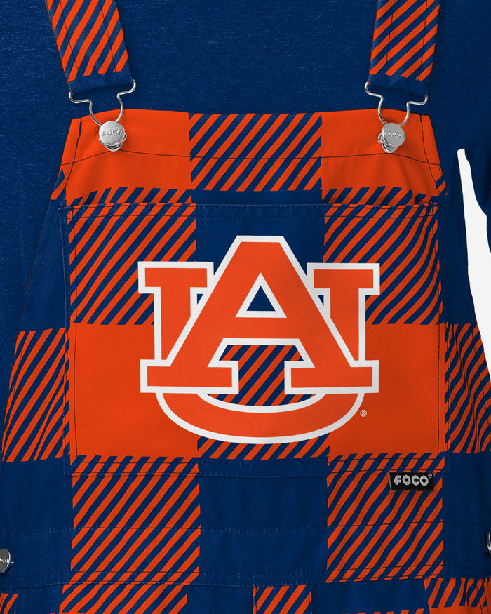 Auburn Tigers Mens Plaid Bib Shortalls FOCO - FOCO.com