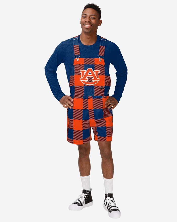 Auburn Tigers Mens Plaid Bib Shortalls FOCO S - FOCO.com