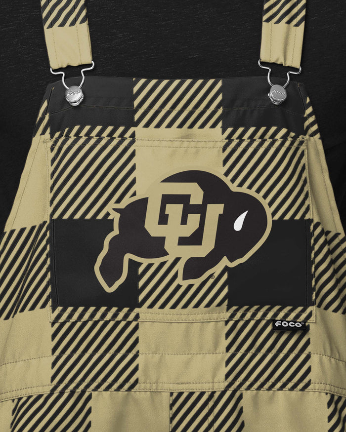 Colorado Buffaloes Mens Plaid Bib Shortalls FOCO - FOCO.com