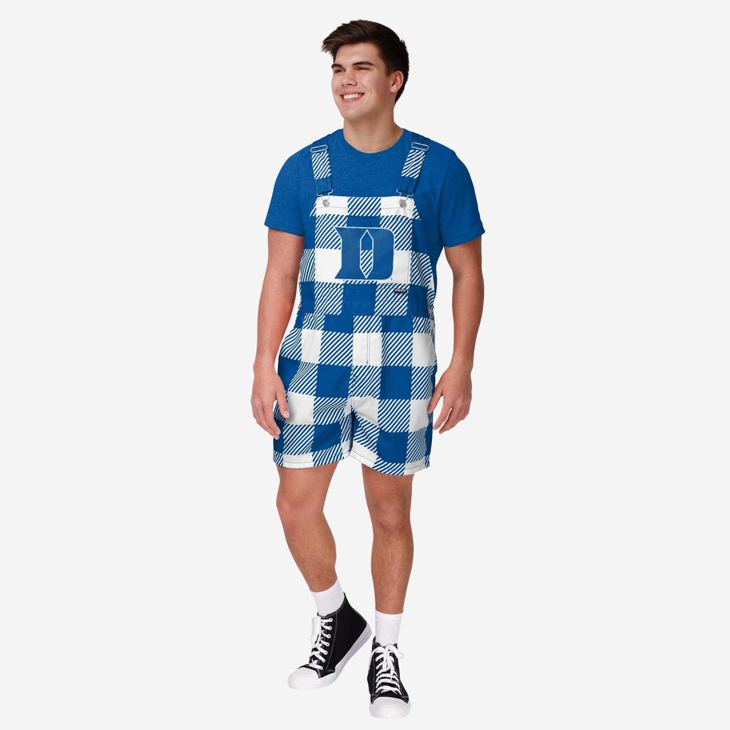 Duke Blue Devils Mens Plaid Bib Shortalls FOCO S - FOCO.com