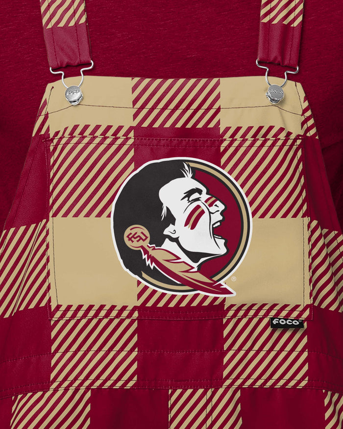 Florida State Seminoles Mens Plaid Bib Shortalls FOCO - FOCO.com