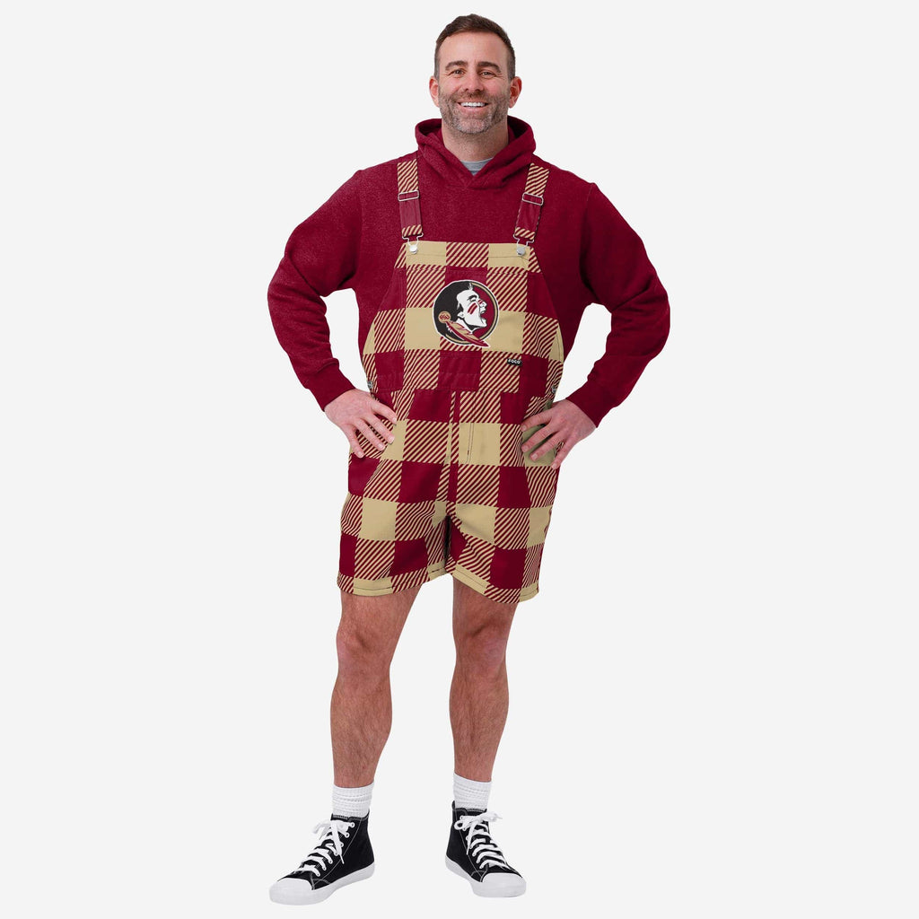 Florida State Seminoles Mens Plaid Bib Shortalls FOCO S - FOCO.com