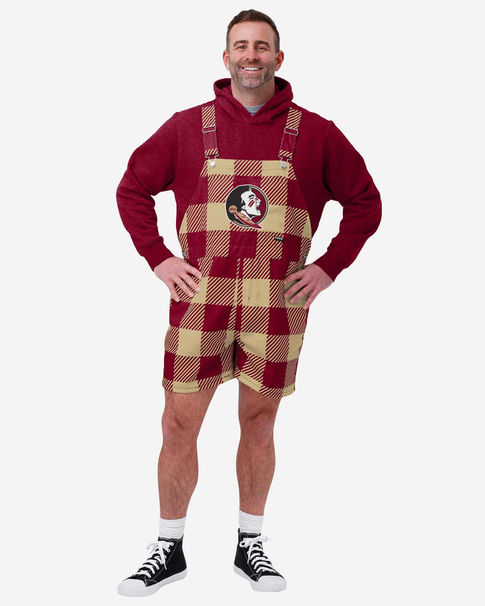 Florida State Seminoles Mens Plaid Bib Shortalls FOCO S - FOCO.com