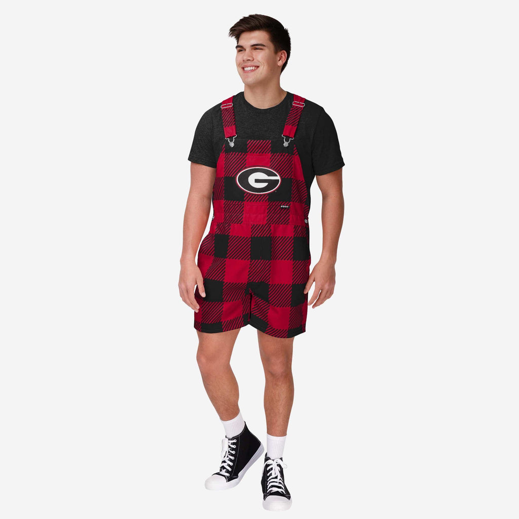 Georgia Bulldogs Mens Plaid Bib Shortalls FOCO S - FOCO.com