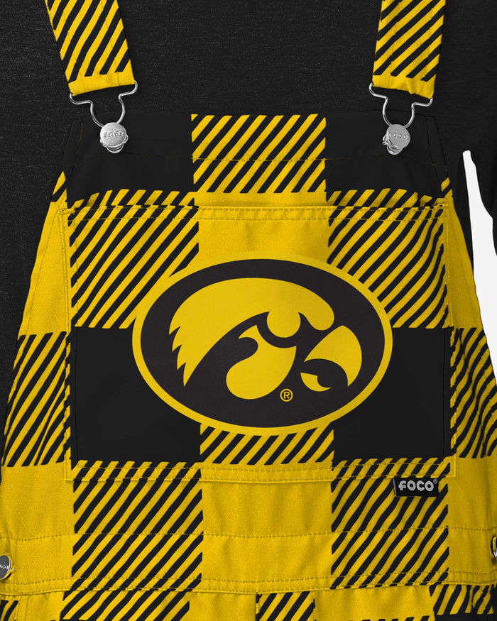 Iowa Hawkeyes Mens Plaid Bib Shortalls FOCO - FOCO.com