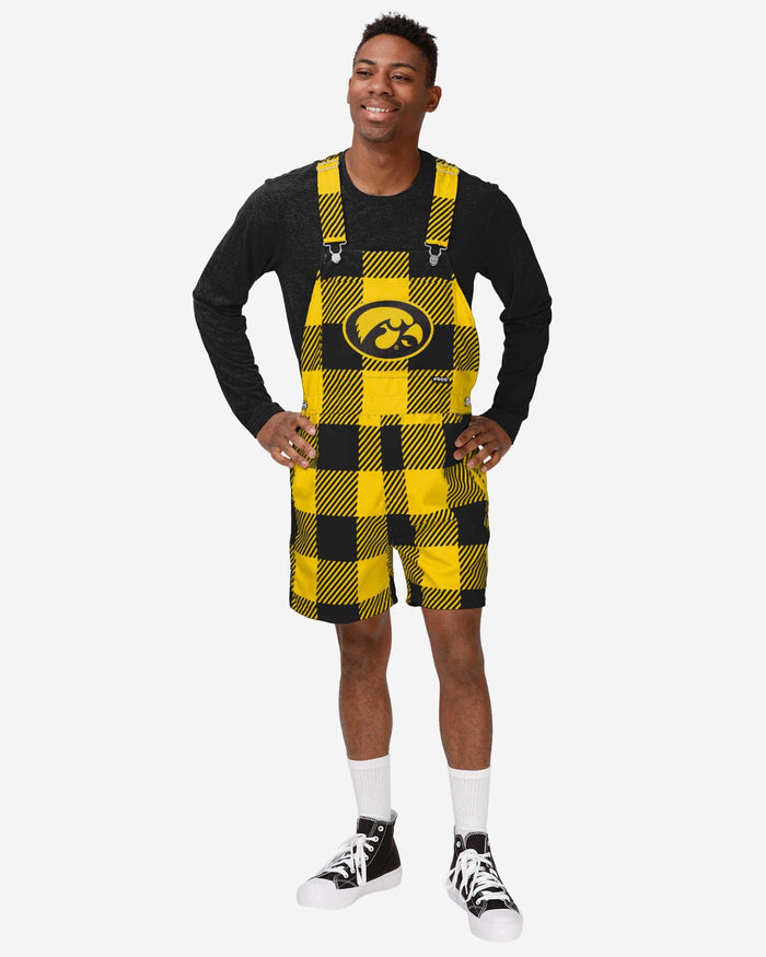 Iowa Hawkeyes Mens Plaid Bib Shortalls FOCO S - FOCO.com