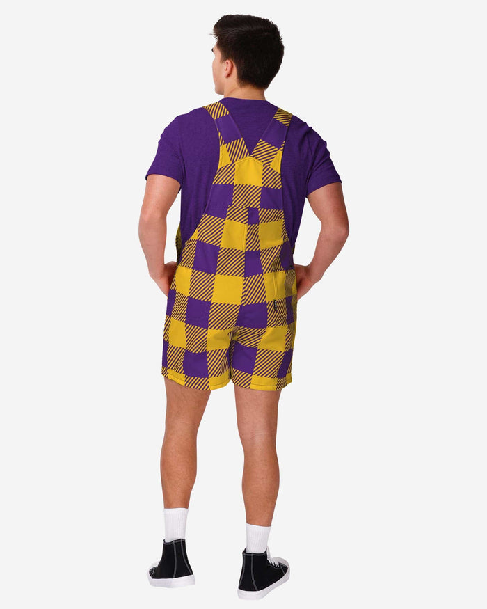 LSU Tigers Mens Plaid Bib Shortalls FOCO - FOCO.com