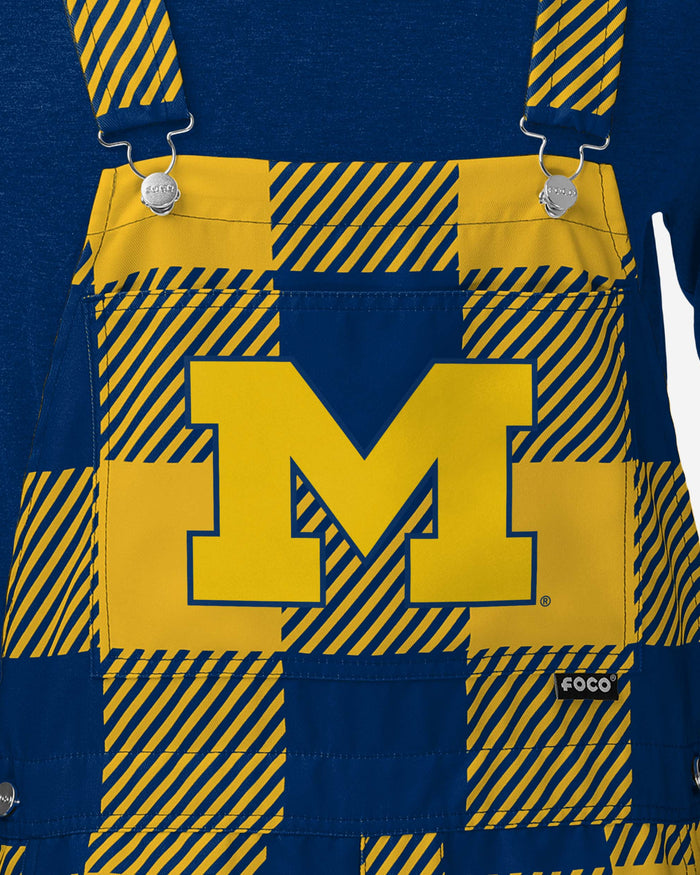 Michigan Wolverines Mens Plaid Bib Shortalls FOCO - FOCO.com