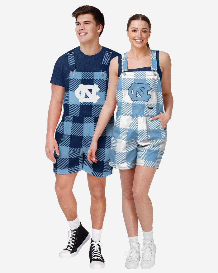 North Carolina Tar Heels Mens Plaid Bib Shortalls FOCO - FOCO.com