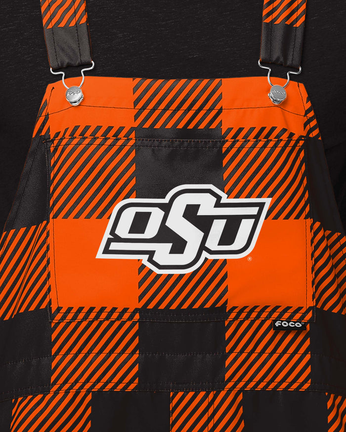 Oklahoma State Cowboys Mens Plaid Bib Shortalls FOCO - FOCO.com